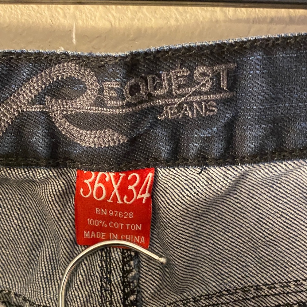 36x34 Classic Indigo Straight-Leg Jeans - Picture 2 of 7